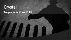  Presentation with pavement - Audience pleasing PPT theme consisting of strangers shadow on pavement backdrop and a dark gray colored foreground