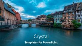  Presentation with summer time - Theme enhanced with strasbourg-alsace-petite-france-area background and a ocean colored foreground