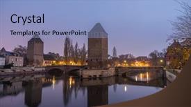  Presentation with area - Beautiful PPT layouts featuring strasbourg france and covered bridge backdrop and a light blue colored foreground