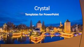  Presentation with bridges - Slide deck enhanced with strasbourg france and covered bridge background and a dark gray colored foreground