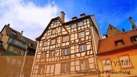 Presentation with square - Beautiful slides featuring strasbourg-place-des-tripiers-square backdrop and a gold colored foreground