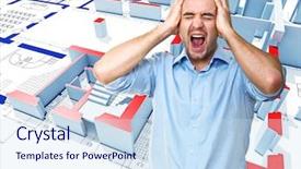  Presentation with building modeling information - Theme having strassed man and blueprint model background and a  colored foreground