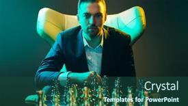  Presentation with modern elegant - Presentation design featuring strategic-decision-in-business-handsome background and a ocean colored foreground