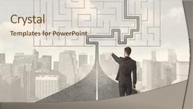  Presentation with strategic - Amazing slide deck having strategic determination - businessman looking at road backdrop and a lemonade colored foreground