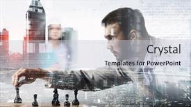  Presentation with strategy - Presentation design consisting of strategic determination - playing his business strategy mixed background and a lemonade colored foreground