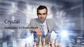  Presentation with strategy - Amazing slide deck having strategic determination - playing his business strategy mixed backdrop and a light gray colored foreground