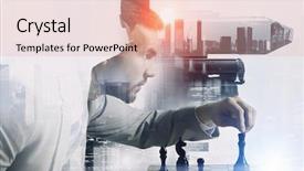  Presentation with competitive business strategy - Cool new presentation theme with strategic determination - playing his business strategy mixed backdrop and a coral colored foreground