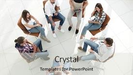  Presentation with team leadership - Presentation consisting of administration leadership - top view of business team background and a light gray colored foreground