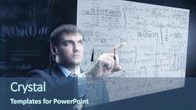  Presentation with thinking - Cool new slides with businessman thinking backdrop and a ocean colored foreground