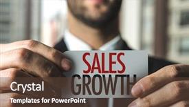  Presentation with sales growth - PPT theme featuring strategic performance managmnt - sales growth background and a tawny brown colored foreground