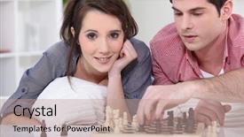  Presentation with chess - Audience pleasing slide deck consisting of strategic plan free - couple playing chess backdrop and a coral colored foreground