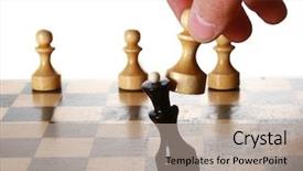  Presentation with strategic plan - PPT theme consisting of strategic plan free - man playing chess background and a coral colored foreground
