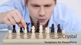  Presentation with chess - Beautiful PPT layouts featuring strategic plan free - man playing chess backdrop and a coral colored foreground