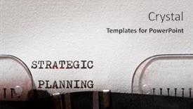  Presentation with strategic planning - Colorful slide deck enhanced with strategic-planning-phrase-written backdrop and a light gray colored foreground