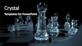  Presentation with strategic - Amazing presentation design having strategic thinking - glass chess pieces backdrop and a black colored foreground