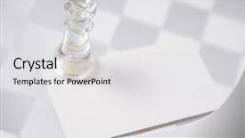  Presentation with chessboard - Cool new PPT theme with strategic thinking - glass king figure staying backdrop and a light gray colored foreground