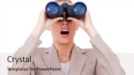  Presentation with team success for future - Amazing presentation design having strategist - businesswoman predicting future success backdrop and a  colored foreground