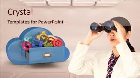  Presentation with abstract 3d construction - Audience pleasing theme consisting of strategist - group of architects discussing backdrop and a  colored foreground