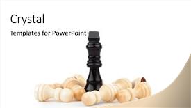  Presentation with chess pieces - Cool new theme with strategist - some pieces of chess game backdrop and a white colored foreground