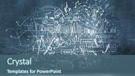  Presentation with black business - PPT theme having strategy - business sketches and drawings background and a ocean colored foreground