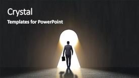  Presentation with choice - Beautiful PPT layouts featuring strategy - businessman facing difficult choice dilemma backdrop and a dark gray colored foreground