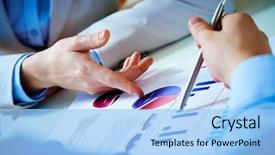  Presentation with strategy - Audience pleasing PPT theme consisting of strategy - close-up of female and male backdrop and a light blue colored foreground