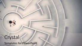  Presentation with maze - Audience pleasing slides consisting of strategy - confused business man trapped backdrop and a soft green colored foreground