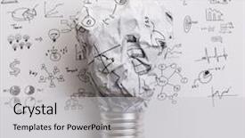  Presentation with light bulb - Presentation with strategy - crumpled paper light bulb background and a light gray colored foreground