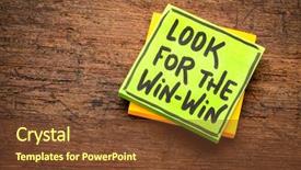  Presentation with wood board - Amazing PPT theme having look for win-win concept backdrop and a tawny brown colored foreground