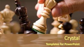  Presentation with chess pieces - PPT theme with strategy - playing wooden chess pieces background and a red colored foreground