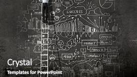  Presentation with strategy - PPT theme featuring strategy - rear view of businessman standing background and a dark gray colored foreground