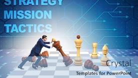  Presentation with tactics - PPT theme having strategy-and-tactics-concept background and a light blue colored foreground
