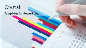  Presentation with pen - Presentation theme featuring strategy diagram - close-up of female hand holding background and a sky blue colored foreground