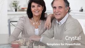  Presentation with siblings playing chess - Audience pleasing PPT layouts consisting of strategy free down - couple playing chess together backdrop and a gray colored foreground