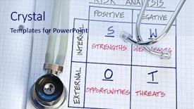  Presentation with courier business analysis - Beautiful presentation theme featuring strategy graphs and swot analysis backdrop and a sky blue colored foreground
