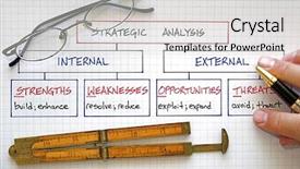  Presentation with strategy - Beautiful PPT theme featuring strategy graphs and swot analysis backdrop and a light gray colored foreground