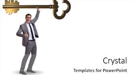  Presentation with key to success - Beautiful PPT layouts featuring strategy house win goals - concept with key to success backdrop and a  colored foreground