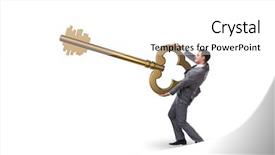  Presentation with key to success - Presentation featuring strategy house win goals - concept with key to success background and a  colored foreground