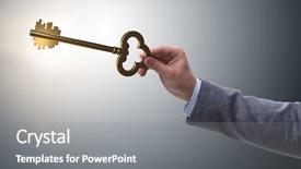  Presentation with success - PPT theme featuring strategy house win goals - concept with key to success background and a  colored foreground