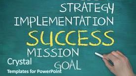  Presentation with words - PPT theme enhanced with strategy implementation - hand writing words about success background and a ocean colored foreground