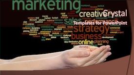  Presentation with marketing strategy - Slides with strategy promotion branding value performance background and a  colored foreground