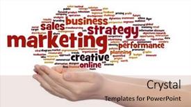  Presentation with marketing strategy - Slides enhanced with strategy promotion branding value performance background and a  colored foreground