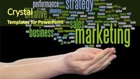  Presentation with marketing strategy - Presentation theme consisting of strategy promotion branding value performance background and a  colored foreground