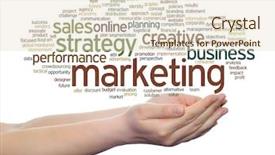  Presentation with marketing strategy - Theme enhanced with strategy promotion branding value performance background and a  colored foreground