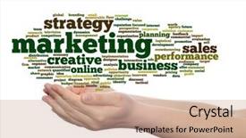  Presentation with marketing strategy - Beautiful slides featuring strategy promotion branding value performance backdrop and a  colored foreground