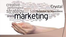  Presentation with marketing strategy - Slide set enhanced with strategy promotion branding value performance background and a  colored foreground