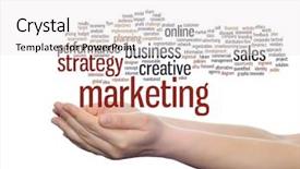  Presentation with marketing strategy - PPT theme with strategy promotion branding value performance background and a white colored foreground