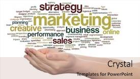  Presentation with marketing strategy - Amazing theme having strategy promotion branding value performance backdrop and a coral colored foreground