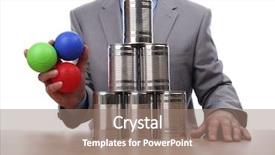  Presentation with business opportunity - Amazing PPT theme having businessman holding balls for tin backdrop and a coral colored foreground