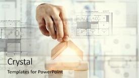  Presentation with building - Cool new PPT theme with structure pyramid - he is building his business backdrop and a lemonade colored foreground